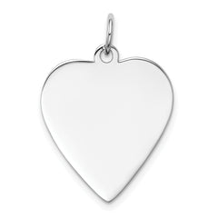 14K White Gold Plain .011 Gauge Engravable Heart Charm