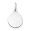 14K White Gold Plain .018 Gauge Round Engravable Disc Charm