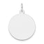 14K White Gold Plain .011 Gauge Round Engravable Disc Charm