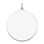 14K White Gold Plain .035 Gauge Round Engravable Disc Charm