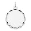14K White Gold .018 Gauge Engraveable Scalloped Disc Charm