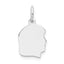 14K White Gold Plain Small Facing Right Engravable Girl Charm