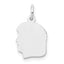 14K White Gold Plain Small Facing Left Engravable Girl Charm