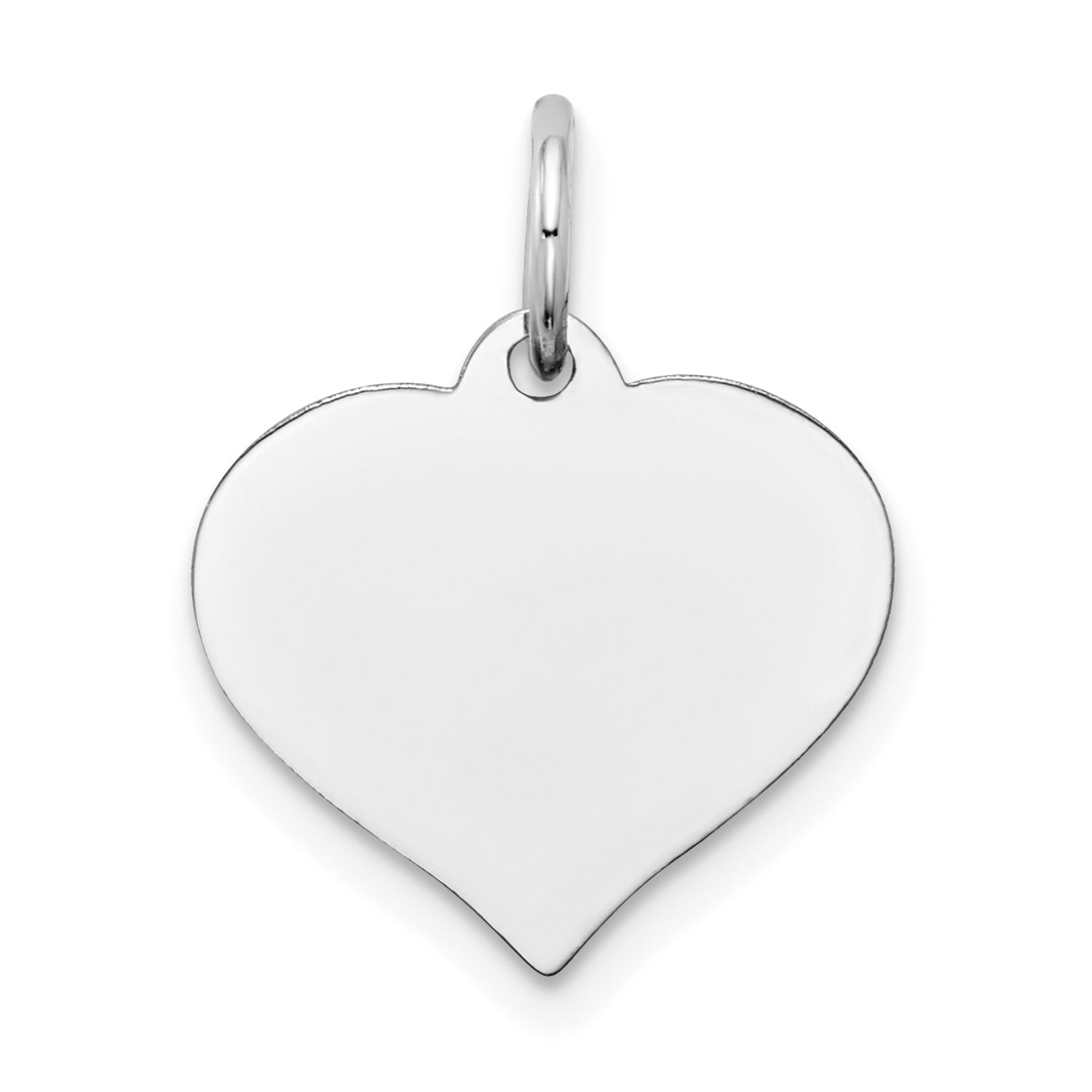 14K White Gold Heart Disc Charm