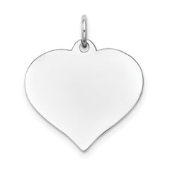 14K White Gold Heart Disc Charm