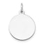 14K White Gold Plain .009 Gauge Circular Engravable Disc Charm