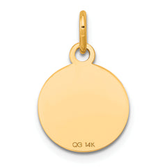 14k White Gold w/Enamel .027 Gauge Circular Engravable Disc