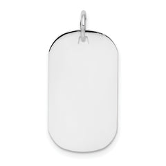 14K White Gold Plain .013 Gauge Engraveable Dog Tag Disc Charm