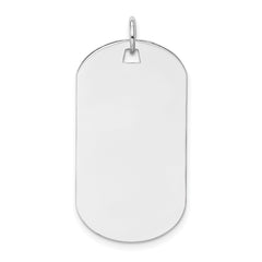 14K White Gold Plain .013 Gauge Engraveable Dog Tag Disc Charm