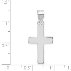 14K White Gold Polished Cross Pendant