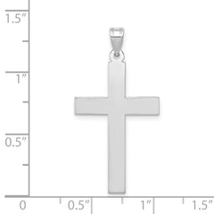 14K White Gold Polished Cross Pendant
