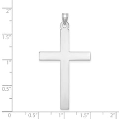 14K White Gold Polished Cross Pendant