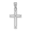 14k White Gold Solid Laser Etched Cross Pendant