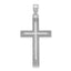 14k White Gold Solid Laser Etched Cross Pendant