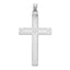 14k White Gold Solid Laser Etched Cross Pendant