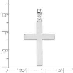 14K White Gold Polished Cross Pendant