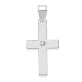 14k White Gold .02ct. Diamond Cross Pendant