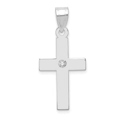 14k White Gold .02ct. Diamond Cross Pendant