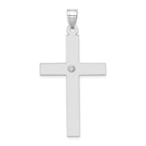 14k White Gold .03ct. Diamond Cross Pendant