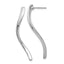 Long Curled Stud Earrings in 14K White Gold, 3mm - Sophia Jewelers