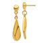 Curved Teardrop Stud Dangle Earrings in 14K Yellow Gold, 9mm - Sophia Jewelers