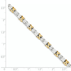 14K Two-Tone Diamond Bracelet with Polished Finish by Sophia Jewelers