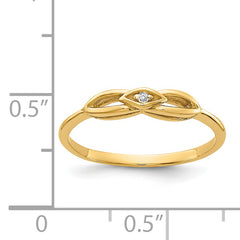 14k Polished AA Diamond ring