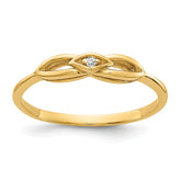 14k Polished AA Diamond ring