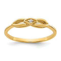 14k Polished AA Diamond ring