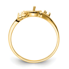 14k Diamond & 7mm Pearl Ring Mounting (No Stone Included)