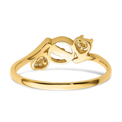 14k Diamond & 7mm Pearl Ring Mounting (No Stone Included)