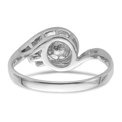 14k White Gold Diamond & 6mm Pearl Ring Mounting (No Stone Included)