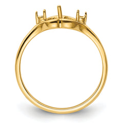 14k 6mm Pearl & Diamond Ring Mounting (No Stone Included)