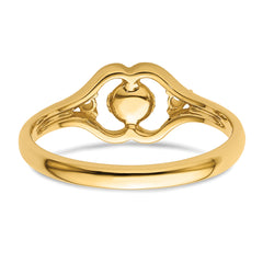 14k 6mm Pearl & Diamond Ring Mounting (No Stone Included)