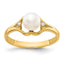 14k 6mm Fresh Water Cultured Pearl AA Diamond ring