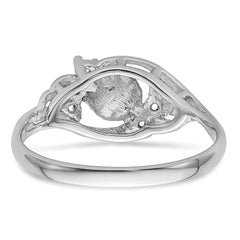 14k White Gold 6mm Pearl & Diamond Ring Mounting (No Stone Included)