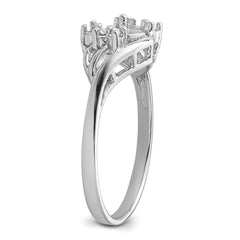 14k White Gold 6mm Pearl & Diamond Ring Mounting (No Stone Included)