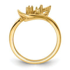 14k 6mm Pearl & Diamond Ring Mounting (No Stone Included)