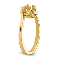 14k 6mm Pearl & Diamond Ring Mounting (No Stone Included)