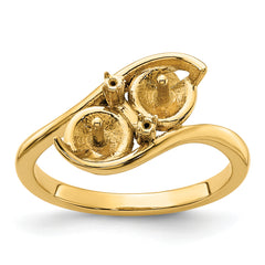 14k 6mm Pearl & Diamond Ring Mounting