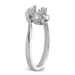 14k White Gold 6mm Pearl & Diamond Ring Mounting (No Stone Included)