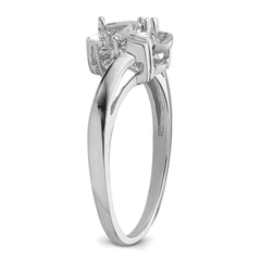 14k White Gold 5.5mm Pearl & Diamond Ring Mounting (No Stone Included)