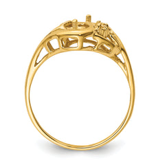 14k 4mm Pearl & Diamond Ring Mounting (No Stone Included)