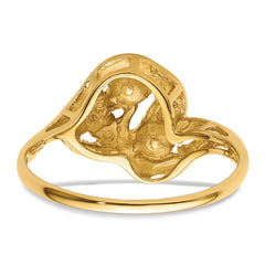 14k 4mm Pearl & Diamond Ring Mounting (No Stone Included)