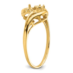 14k 4mm Pearl & Diamond Ring Mounting (No Stone Included)