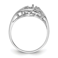 14k White Gold 4mm Pearl & Diamond Ring Mounting (No Stone Included)