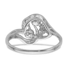 14k White Gold 4mm Pearl & Diamond Ring Mounting (No Stone Included)