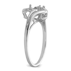 14k White Gold 4mm Pearl & Diamond Ring Mounting (No Stone Included)