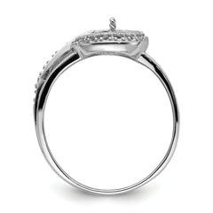 14k White Gold 7.5mm Pearl & Diamond Ring Mounting (No Stone Included)