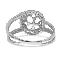 14k White Gold 7.5mm Pearl & Diamond Ring Mounting (No Stone Included)